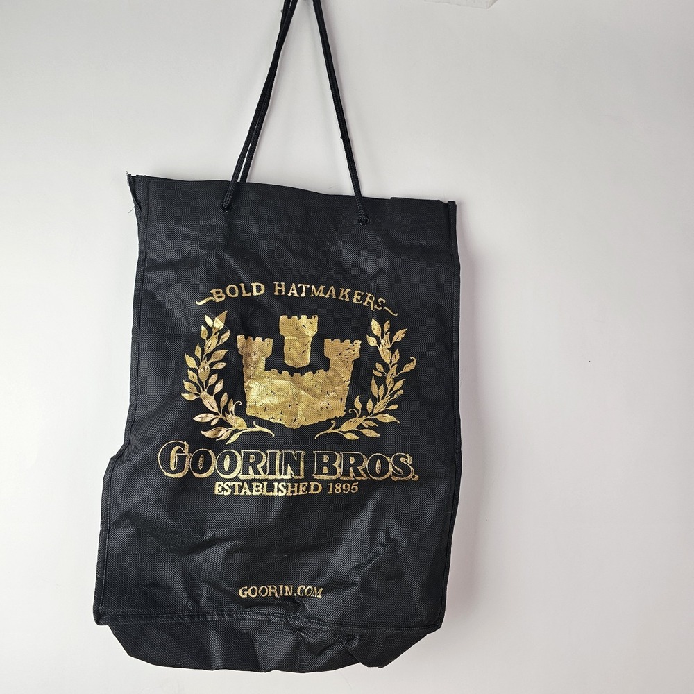 Goorin Bros Unisex One Size Shopping Bag Black Paper Lightweight Hat Carrier